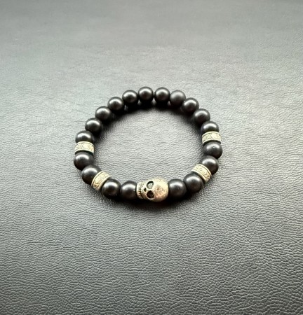 Black obsedian and silver.